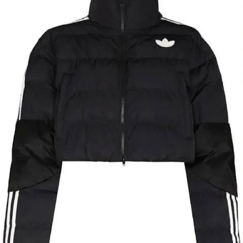 Adidas original Black Short Synthetic Down Puffer cropped Jacket - Picture 2 of 6